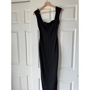 black midi dress